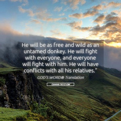Picture 05 - Genesis 16:12 GW - He will be as free and wild as an untamed donkey. - Bible Verse Picture