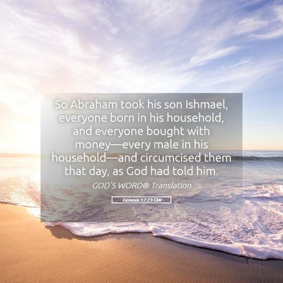 Picture 05 - Genesis 17:23 GW - So Abraham took his son Ishmael, everyone born in - Bible Verse Picture