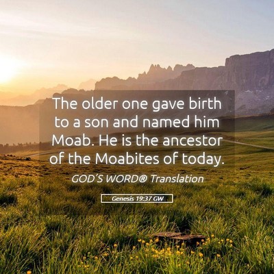 Picture 05 - Genesis 19:37 GW - The older one gave birth to a son and named him - Bible Verse Picture