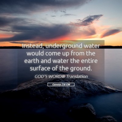 Picture 05 - Genesis 2:6 GW - Instead, underground water would come up from the - Bible Verse Picture