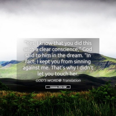 Picture 05 - Genesis 20:6 GW - “Yes, I know that you did this with a clear - Bible Verse Picture