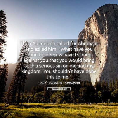 Picture 05 - Genesis 20:9 GW - Then Abimelech called for Abraham and asked him, - Bible Verse Picture