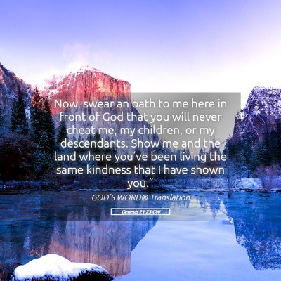 Picture 05 - Genesis 21:23 GW - Now, swear an oath to me here in front of God - Bible Verse Picture