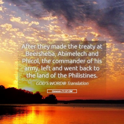 Picture 05 - Genesis 21:32 GW - After they made the treaty at Beersheba, - Bible Verse Picture