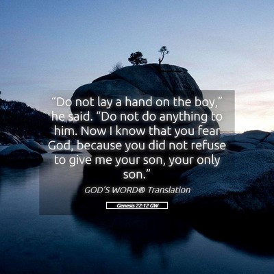Picture 05 - Genesis 22:12 GW - “Do not lay a hand on the boy,” he said. - Bible Verse Picture