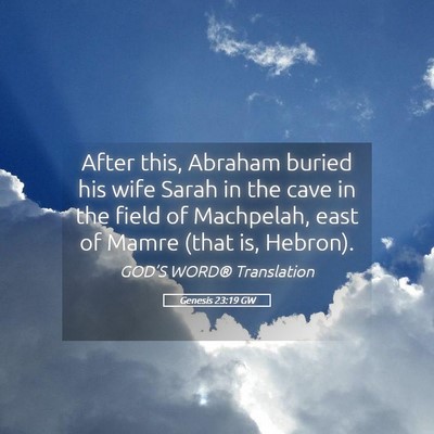 Picture 05 - Genesis 23:19 GW - After this, Abraham buried his wife Sarah in the - Bible Verse Picture
