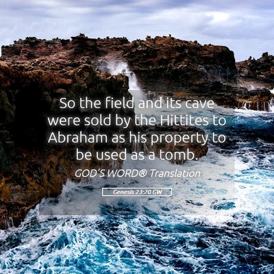 Picture 05 - Genesis 23:20 GW - So the field and its cave were sold by the - Bible Verse Picture