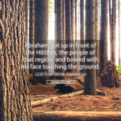 Picture 05 - Genesis 23:7 GW - Abraham got up in front of the Hittites, the - Bible Verse Picture
