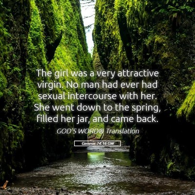 Picture 05 - Genesis 24:16 GW - The girl was a very attractive virgin. No man had - Bible Verse Picture