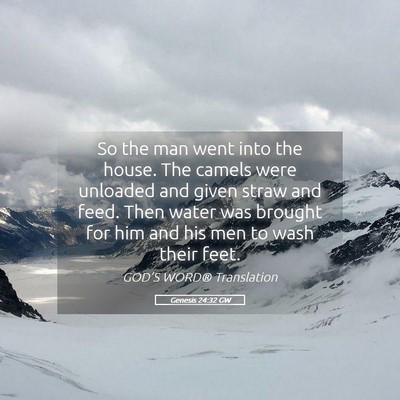 Picture 05 - Genesis 24:32 GW - So the man went into the house. The camels were - Bible Verse Picture