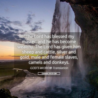 Picture 05 - Genesis 24:35 GW - “The Lord has blessed my master, and he has - Bible Verse Picture