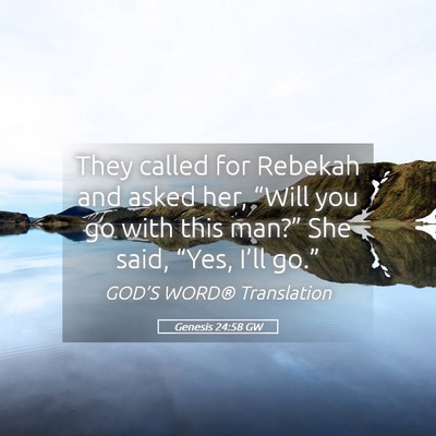 Picture 05 - Genesis 24:58 GW - They called for Rebekah and asked her, “Will - Bible Verse Picture