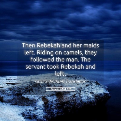 Picture 05 - Genesis 24:61 GW - Then Rebekah and her maids left. Riding on - Bible Verse Picture