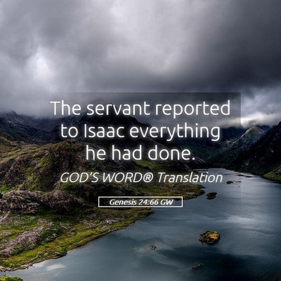 Picture 05 - Genesis 24:66 GW - The servant reported to Isaac everything he had - Bible Verse Picture