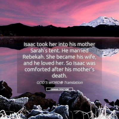 Picture 05 - Genesis 24:67 GW - Isaac took her into his mother Sarah’s tent. He - Bible Verse Picture
