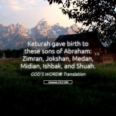 Picture 05 - Genesis 25:2 GW - Keturah gave birth to these sons of Abraham: - Bible Verse Picture