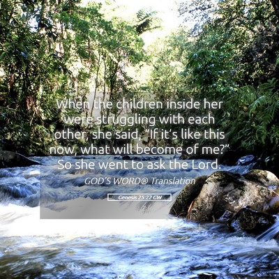 Picture 05 - Genesis 25:22 GW - When the children inside her were struggling with - Bible Verse Picture