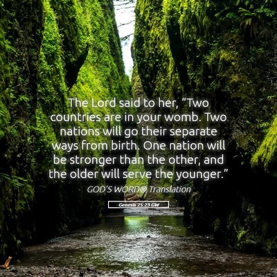 Picture 05 - Genesis 25:23 GW - The Lord said to her, “Two countries are in - Bible Verse Picture
