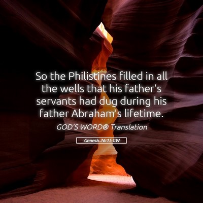 Picture 05 - Genesis 26:15 GW - So the Philistines filled in all the wells that - Bible Verse Picture