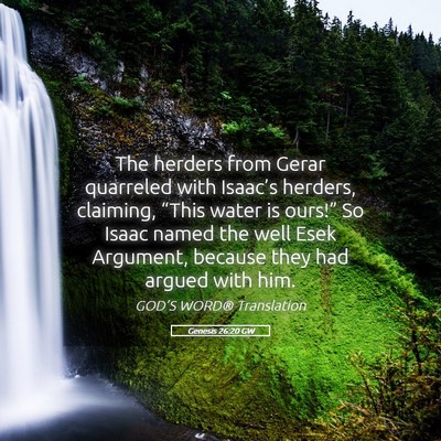 Picture 05 - Genesis 26:20 GW - The herders from Gerar quarreled with Isaac’s - Bible Verse Picture
