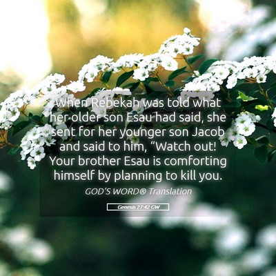 Picture 05 - Genesis 27:42 GW - When Rebekah was told what her older son Esau had - Bible Verse Picture