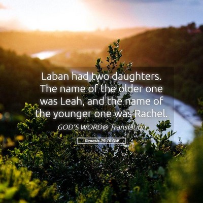 Picture 05 - Genesis 29:16 GW - Laban had two daughters. The name of the older - Bible Verse Picture