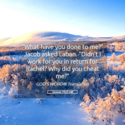 Picture 05 - Genesis 29:25 GW - “What have you done to me?” Jacob asked - Bible Verse Picture