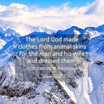 Picture 05 - Genesis 3:21 GW - The Lord God made clothes from animal skins for - Bible Verse Picture