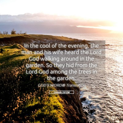 Picture 05 - Genesis 3:8 GW - In the cool of the evening, the man and his wife - Bible Verse Picture