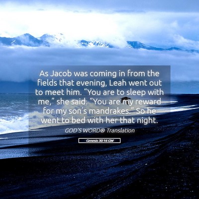 Picture 05 - Genesis 30:16 GW - As Jacob was coming in from the fields that - Bible Verse Picture