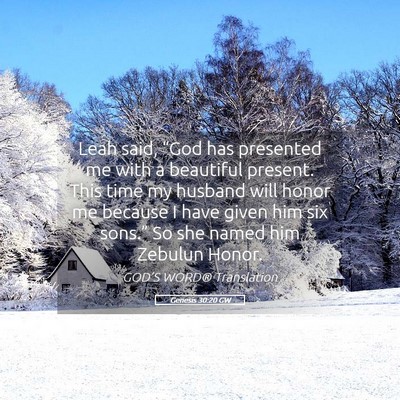 Picture 05 - Genesis 30:20 GW - Leah said, “God has presented me with a - Bible Verse Picture