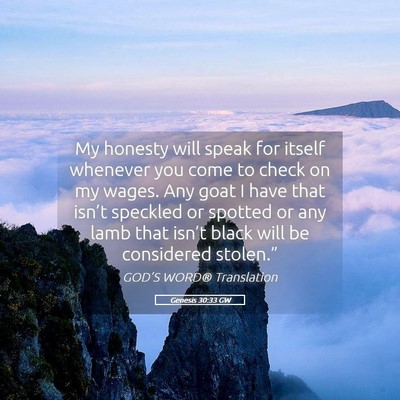Picture 05 - Genesis 30:33 GW - My honesty will speak for itself whenever you - Bible Verse Picture