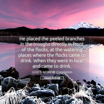 Picture 05 - Genesis 30:38 GW - He placed the peeled branches in the troughs - Bible Verse Picture