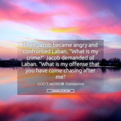 Picture 05 - Genesis 31:36 GW - Then Jacob became angry and confronted Laban. - Bible Verse Picture