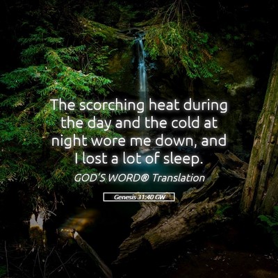 Picture 05 - Genesis 31:40 GW - The scorching heat during the day and the cold at - Bible Verse Picture