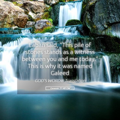 Picture 05 - Genesis 31:48 GW - Laban said, “This pile of stones stands as a - Bible Verse Picture