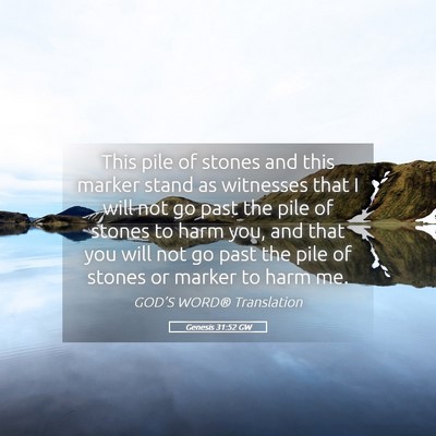 Picture 05 - Genesis 31:52 GW - This pile of stones and this marker stand as - Bible Verse Picture