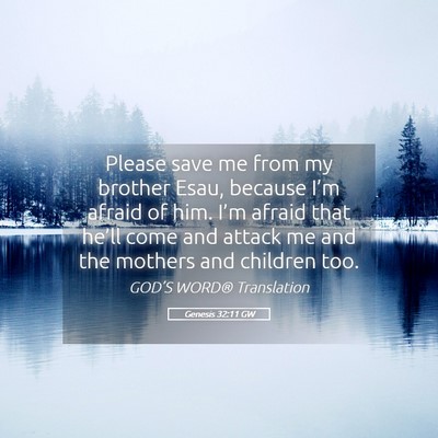 Picture 05 - Genesis 32:11 GW - Please save me from my brother Esau, because - Bible Verse Picture