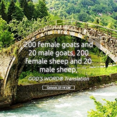 Picture 05 - Genesis 32:14 GW - 200 female goats and 20 male goats, 200 female - Bible Verse Picture