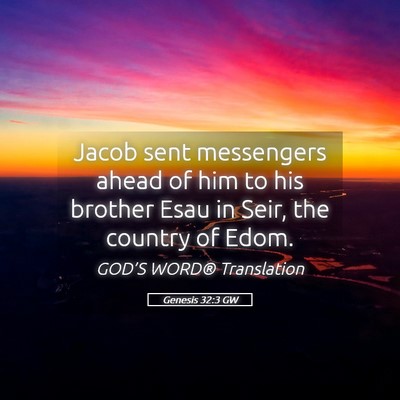 Picture 05 - Genesis 32:3 GW - Jacob sent messengers ahead of him to his brother - Bible Verse Picture