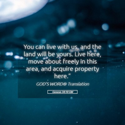 Picture 05 - Genesis 34:10 GW - You can live with us, and the land will be yours. - Bible Verse Picture