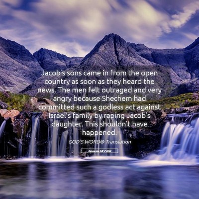 Picture 05 - Genesis 34:7 GW - Jacob’s sons came in from the open country as - Bible Verse Picture