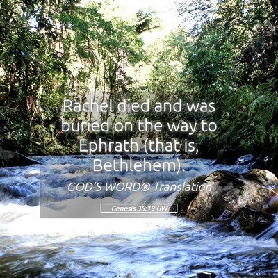 Picture 05 - Genesis 35:19 GW - Rachel died and was buried on the way to Ephrath - Bible Verse Picture