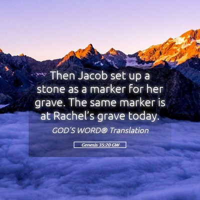 Picture 05 - Genesis 35:20 GW - Then Jacob set up a stone as a marker for her - Bible Verse Picture