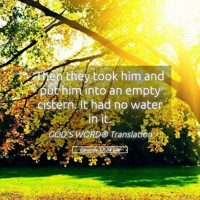 Picture 05 - Genesis 37:24 GW - Then they took him and put him into an empty - Bible Verse Picture