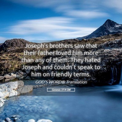 Picture 05 - Genesis 37:4 GW - Joseph’s brothers saw that their father loved - Bible Verse Picture