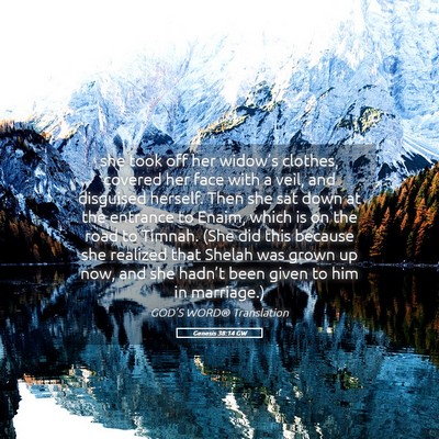 Picture 05 - Genesis 38:14 GW - she took off her widow’s clothes, covered her - Bible Verse Picture