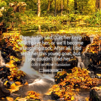 Picture 05 - Genesis 38:23 GW - Then Judah said, “Let her keep what I gave her, - Bible Verse Picture