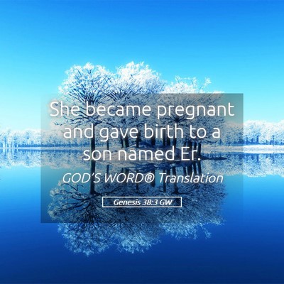 Picture 05 - Genesis 38:3 GW - She became pregnant and gave birth to a son named - Bible Verse Picture