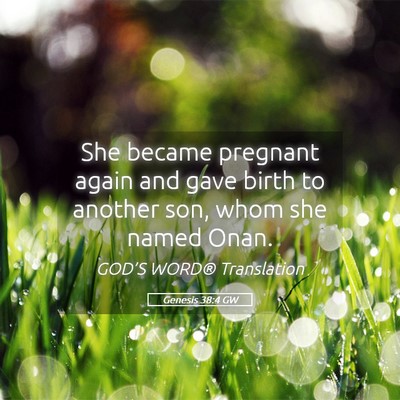 Picture 05 - Genesis 38:4 GW - She became pregnant again and gave birth to - Bible Verse Picture